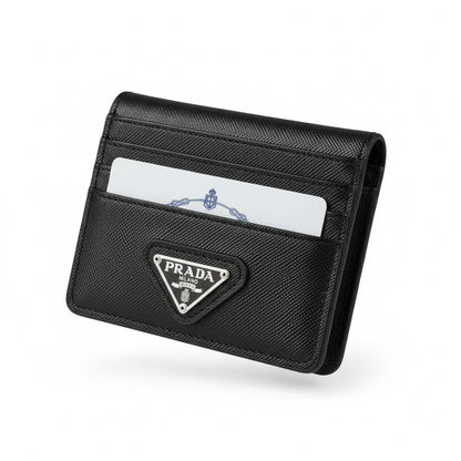 Prada Milano Black Saffiano Card Holder 🖤✨ Luxury Slim Wallet