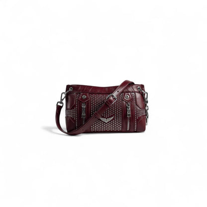 Zadig & Voltaire Burgundy Studded Crossbody Bag ❤️🔥 | Rock-Chic Shoulder Bag