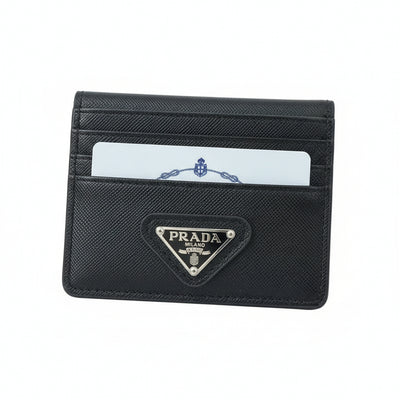 Prada Milano Black Saffiano Cards Holder 🖤✨ Luxury Slim Wallet