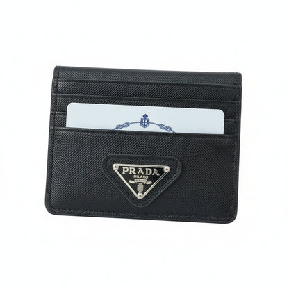 Prada Milano Black Saffiano Card Holder 🖤✨ Luxury Slim Wallet