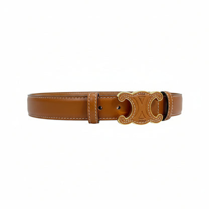 Celine Triomphe Leather Belt – Tan Brown | 100 cm Luxury Classic 🤎✨
