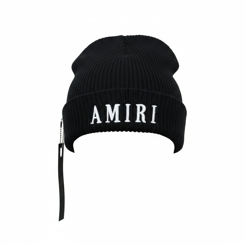 🖤 Amiri Black Beanie | Signature Logo Luxury Knit Hat