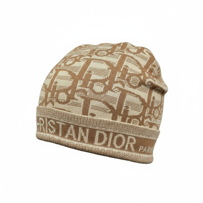 🤎 Dior Beige Monogram Beanie | Christian Dior Paris Knit Hat
