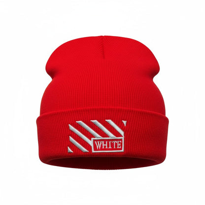 ❤️ Off-White Diagonal Logo Red Beanie | Bold Luxury Streetwear Knit Hat