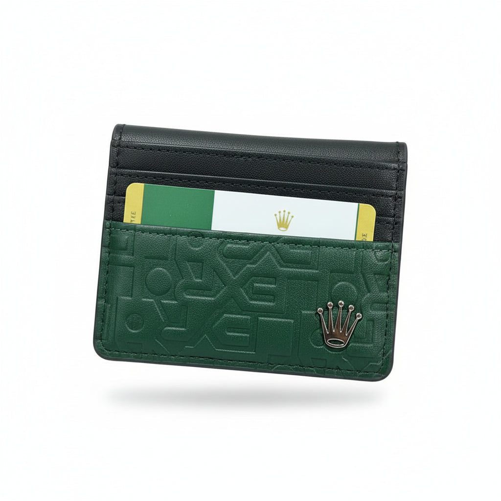 Rolex Green Embossed Card Holder – Luxury Statement Wallet 💚👑