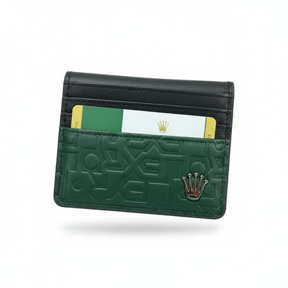 Rolex Green Embossed Card Holder – Luxury Statement Wallet 💚👑
