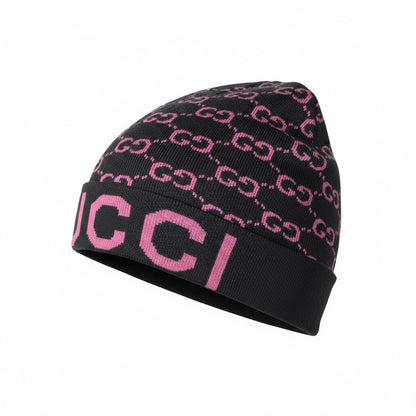 🖤 Gucci Monogram Beanie | Black & Pink Knit Hat