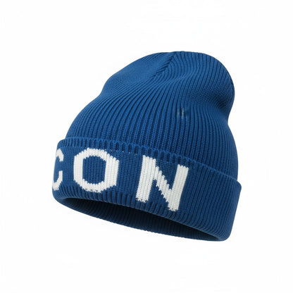 💙 Dsquared2 ICON Blue Beanie | Bold White Logo Knit Hat