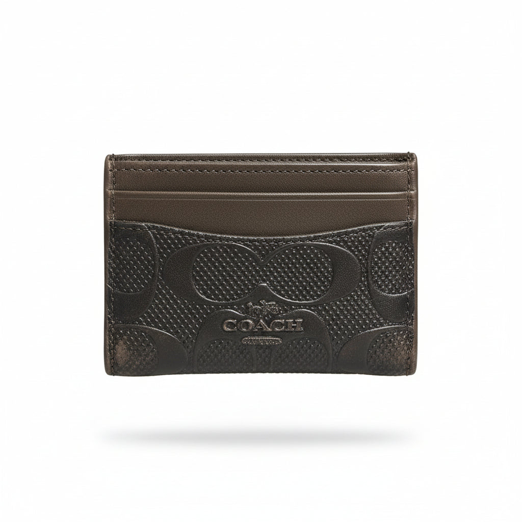Coach Signature Black Card Holder 🖤✨ Slim Designer Wallet