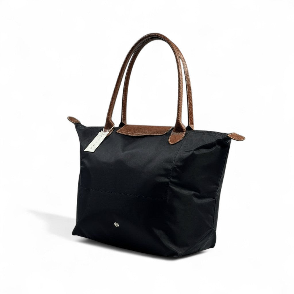 🖤 Longchamp Le Pliage Large Tote – Black & Cognac Edition 🖤