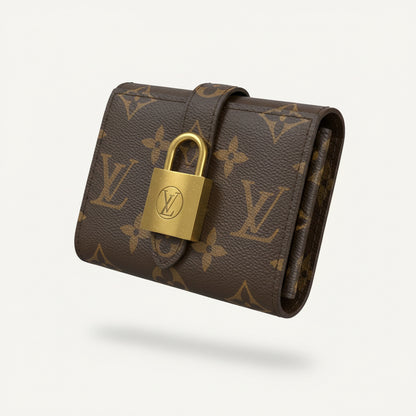 Louis Vuitton Monogram Lock Wallet 🔐🤎 Iconic Canvas Luxury Card Holder
