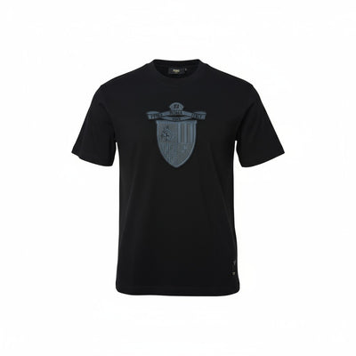 🖤 Fendi Roma Italy Crest Tee – Black on Black Heritage Shield 👑🇮🇹