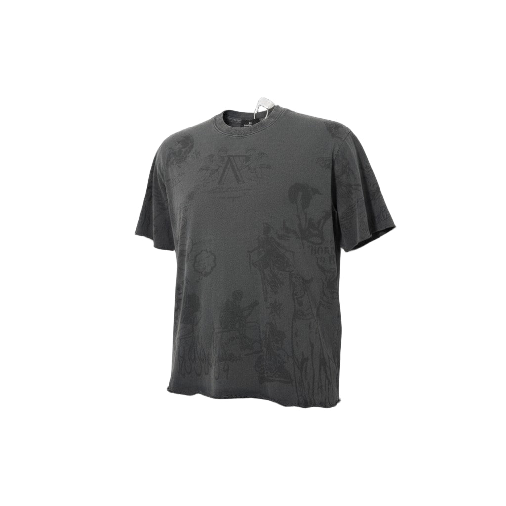 🔥 Represent “Born to Roam” Washed Black Graphic Tee 🐺🎸
