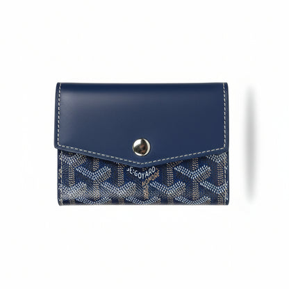 Goyard Navy Snap Card Wallet – Compact Luxury Edition 💙✨