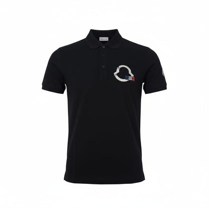 🧊 Moncler Graphic Logo Polo – Black with Iconic Patch 🇫🇷✨