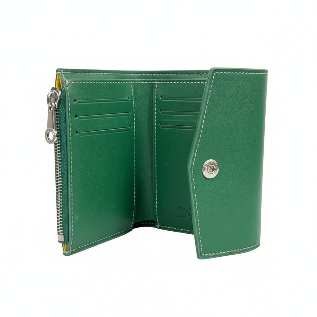 Goyard Green Snap Card Wallet – Signature Monogram Edition 💚✨