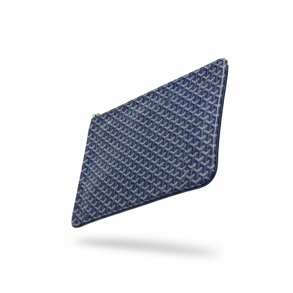 Goyard Blue Monogram Pouch 💙✨ | Luxury Unisex Clutch Bag