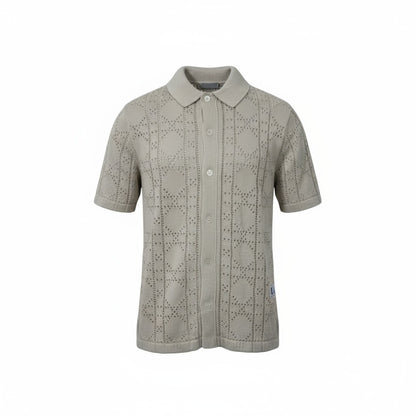 🌾 Dior Beige Crochet Knit Shirt – Soft Texture, Subtle Luxury 🤎