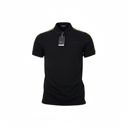 🖤 BALMAIN Black Logo Tape Polo – Elite Comfort, Timeless Power 👑