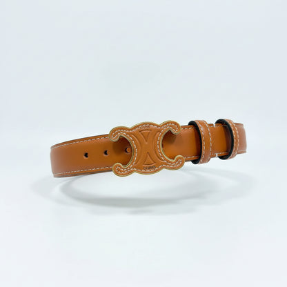 Celine Triomphe Leather Belt – Tan Brown | 100 cm Luxury Classic 🤎✨