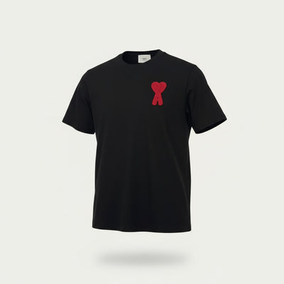 ❤️ AMI Paris “Ami de Coeur” Black Tee – Signature Heart Patch 🖤
