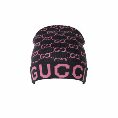 🖤 Gucci Monogram Beanie | Black & Pink Knit Hat