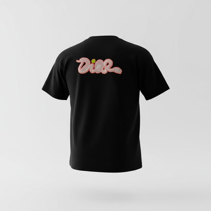🐍 Dior Snake Script Tee – Black Edition with Embroidered Back Graphic 🔥🖤