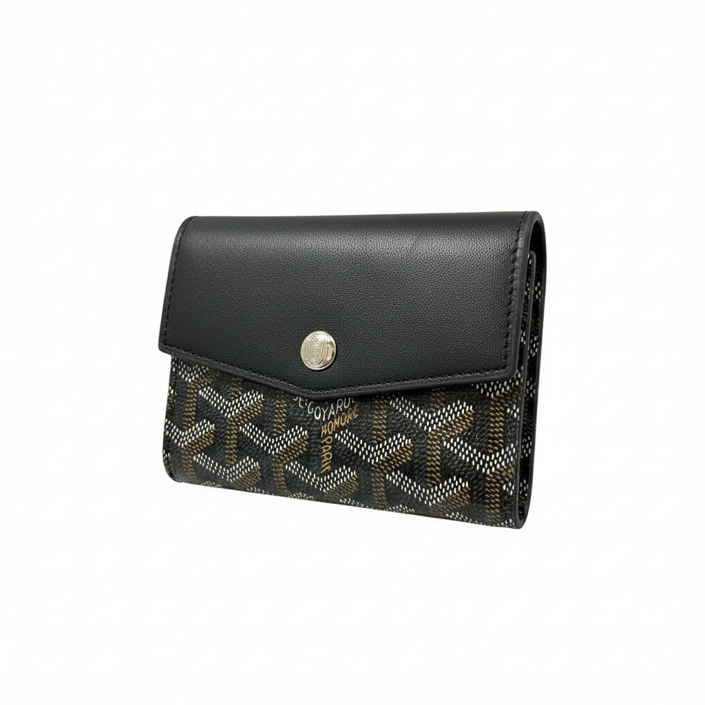 Goyard Black Snap Card Wallet – Classic Monogram Edition 🖤✨