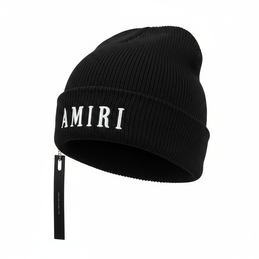 🖤 Amiri Black Beanie | Signature Logo Luxury Knit Hat