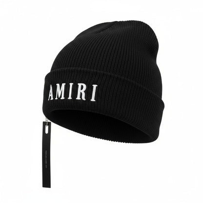🖤 Amiri Black Beanie | Signature Logo Luxury Knit Hat