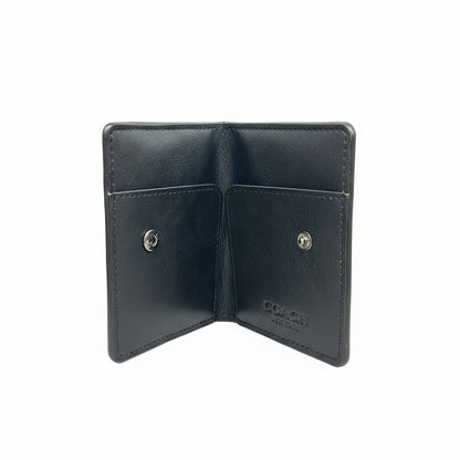 Coach Signature Slim Card Holder – Black Luxury Minimal Wallet 🖤✨