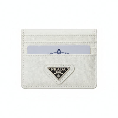 Prada Milano White Saffiano Card Holder 🤍✨ Luxury Minimal Wallet