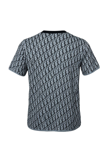 🖤 Dior Oblique Jacquard Tee – Blue/Black All-Over Monogram Edition 🔷✨