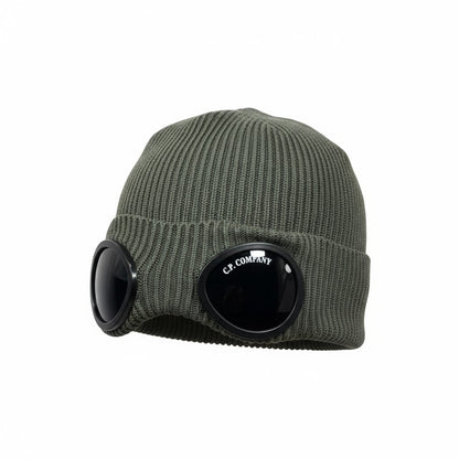 🫶 C.P. Company Goggle Beanie | Military Green Knit Hat