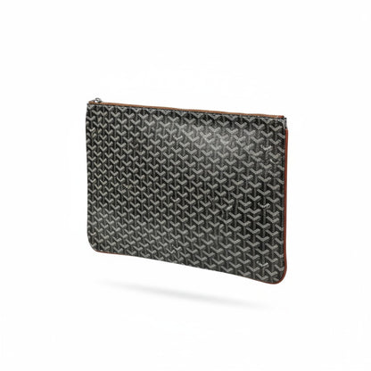 Goyard Black Monogram Pouch 🖤✨ | Luxury Unisex Designer Clutch Bag