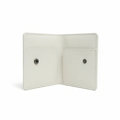 Prada Milano White Saffiano Card Holder 🤍✨ Luxury Minimal Wallet