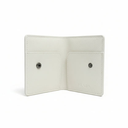 Prada Milano White Saffiano Card Holder 🤍✨ Luxury Minimal Wallet