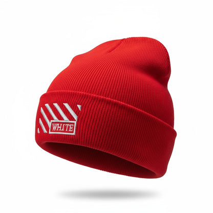 ❤️ Off-White Diagonal Logo Red Beanie | Bold Luxury Streetwear Knit Hat