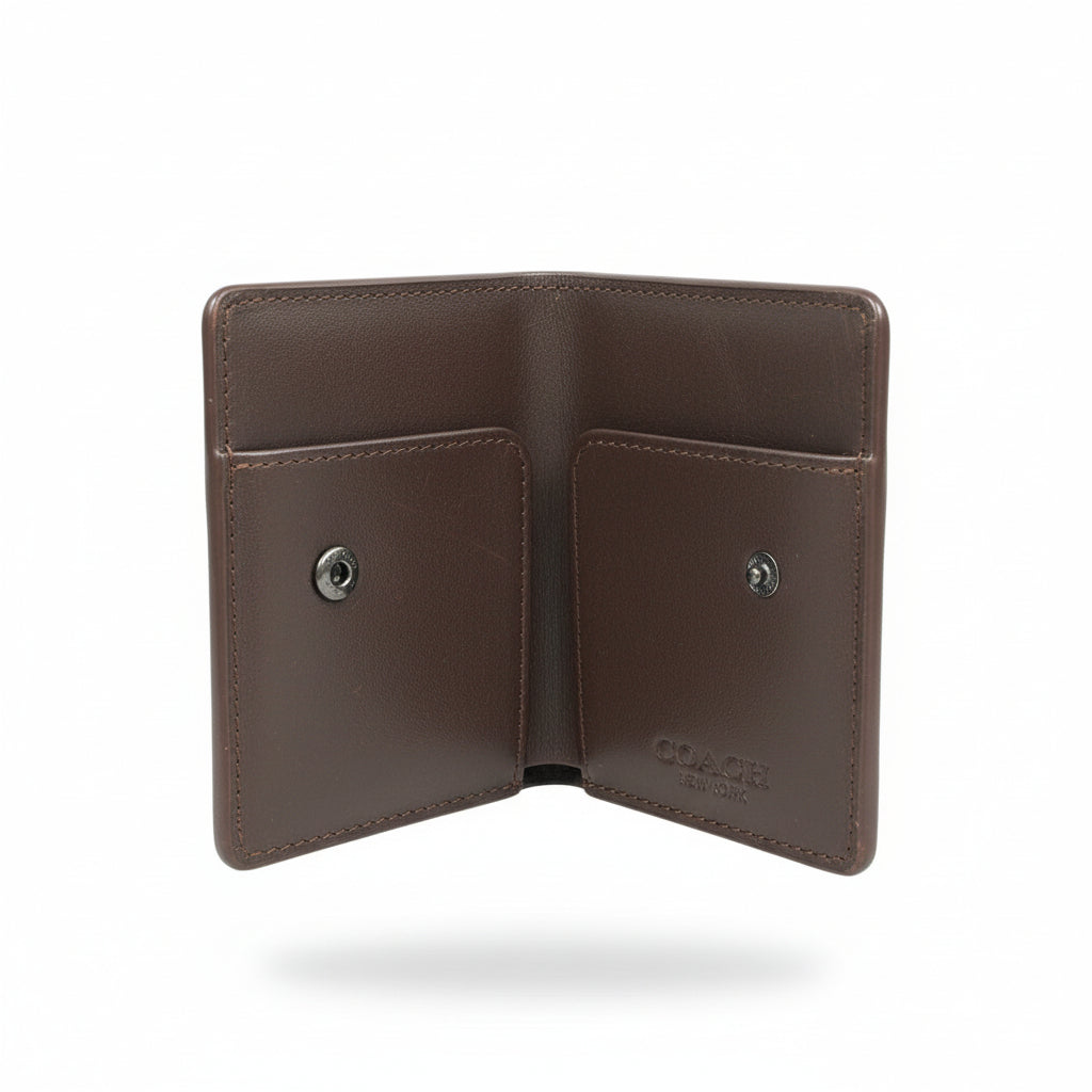 Coach Signature Black Card Holder 🖤✨ Slim Designer Wallet