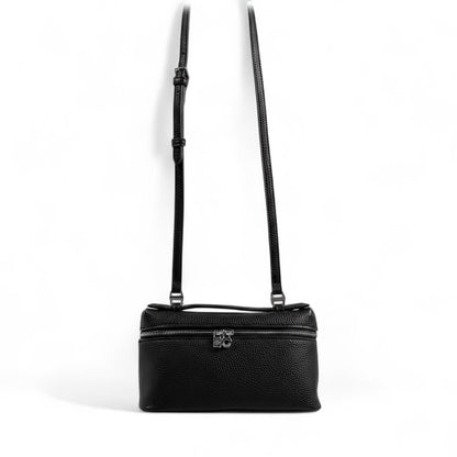 Loro Piana Black Leather Crossbody Bag 🖤✨ | Luxury Structured Shoulder Purse