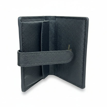 Louis Vuitton Lock Wallet 🔐🖤 Black Textured Leather Luxury Card Holder