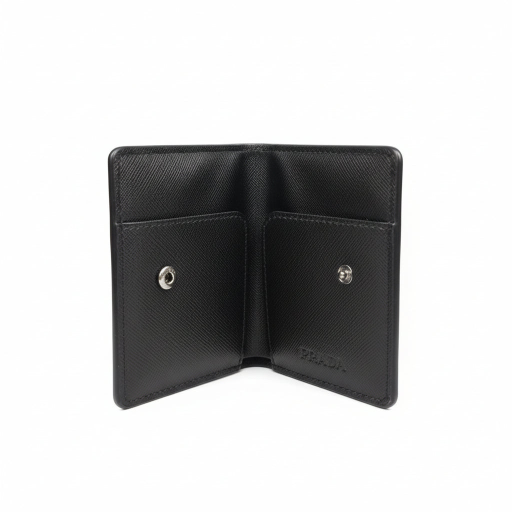 Prada Milano Black Saffiano Card Holder 🖤✨ Luxury Slim Wallet