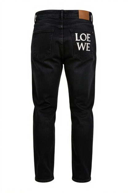 🖤 LOEWE Black Slim Denim Jeans – Sculpted Elegance in Motion 🧵