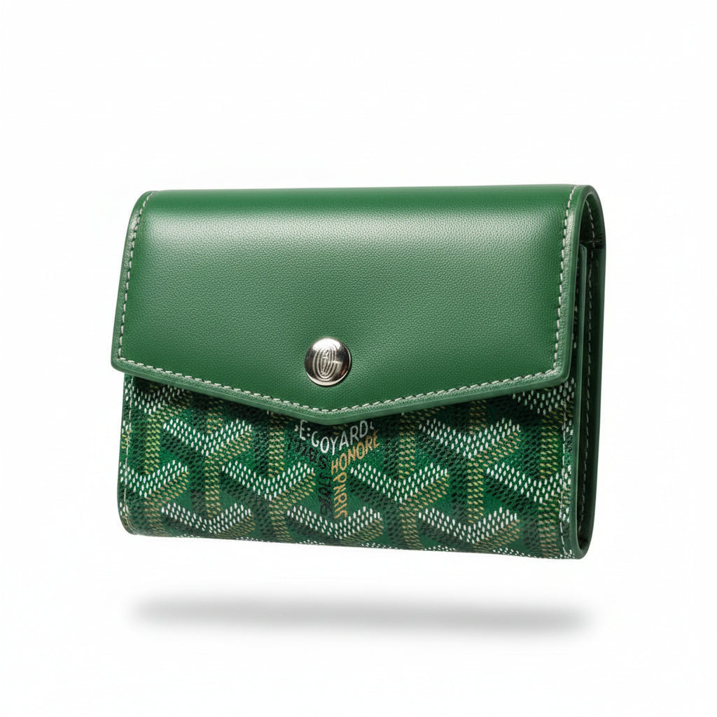 Goyard Green Snap Card Wallet – Signature Monogram Edition 💚✨