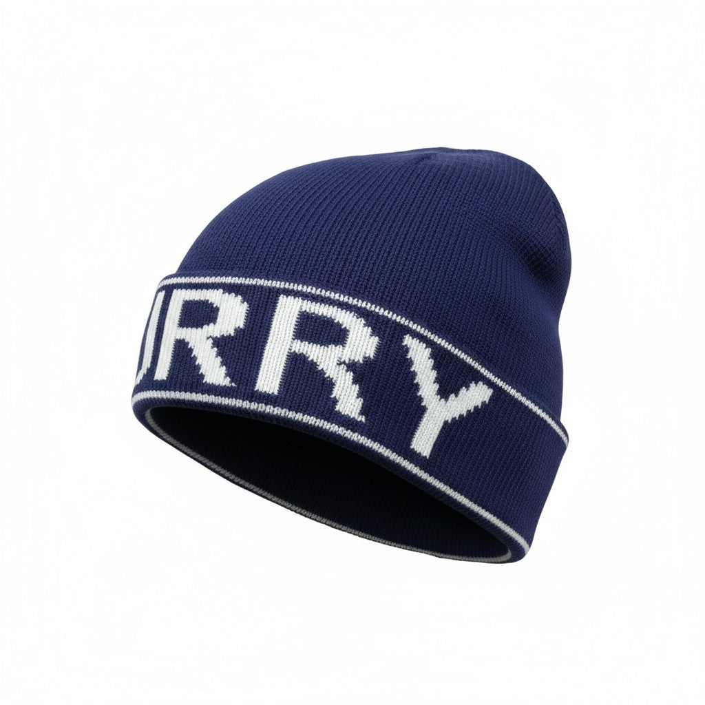 💙 Burberry Navy Blue Knit Beanie | Classic Logo Winter Hat