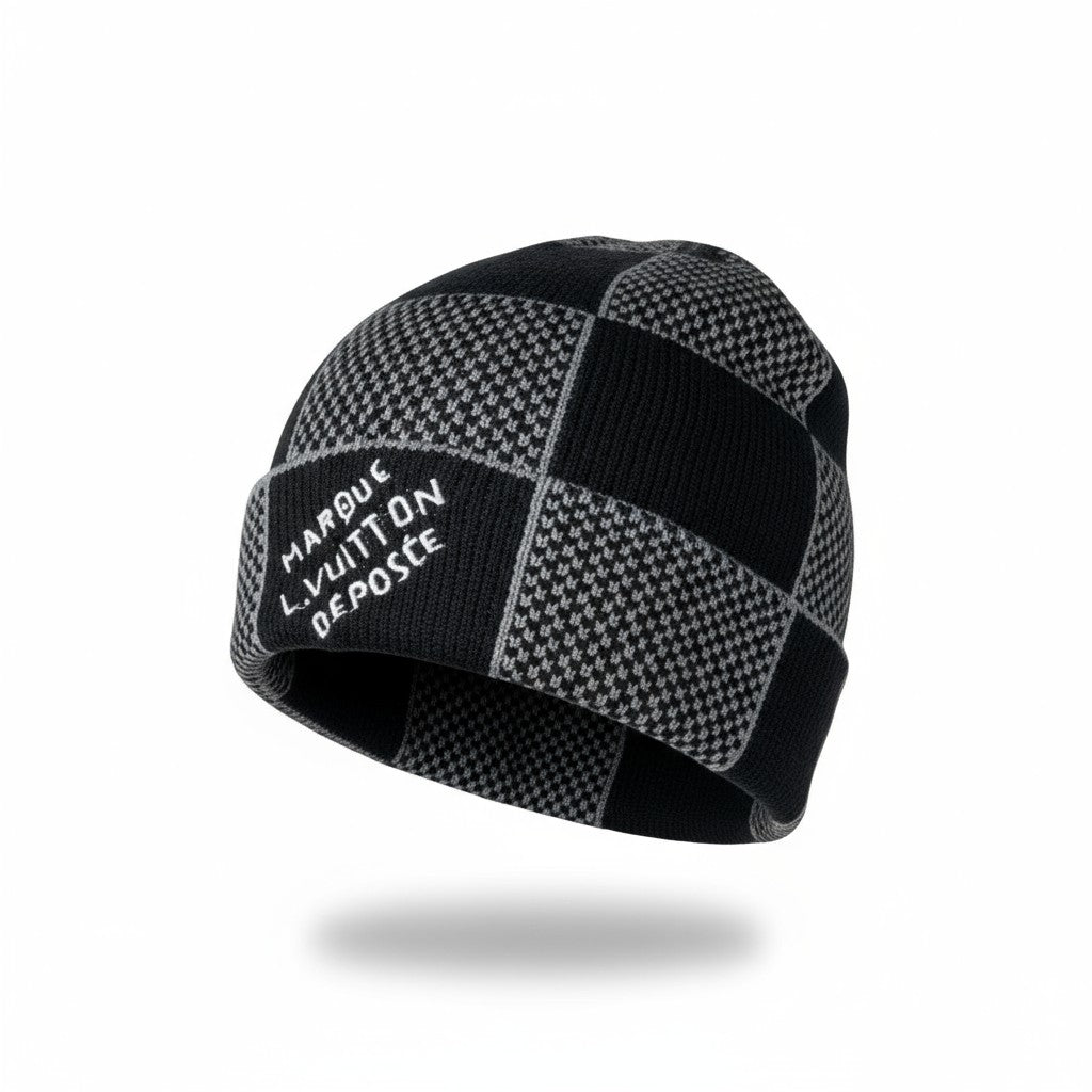 🖤 Louis Vuitton Patchwork Beanie | Black Wool Blend