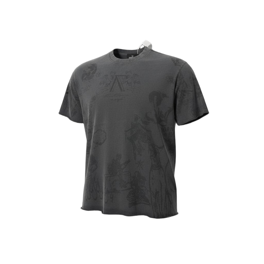 🔥 Represent “Born to Roam” Washed Black Graphic Tee 🐺🎸