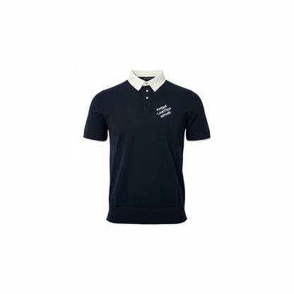 🕴️ Louis Vuitton Embroidered Polo – Navy & White Elegance ⚪🔵