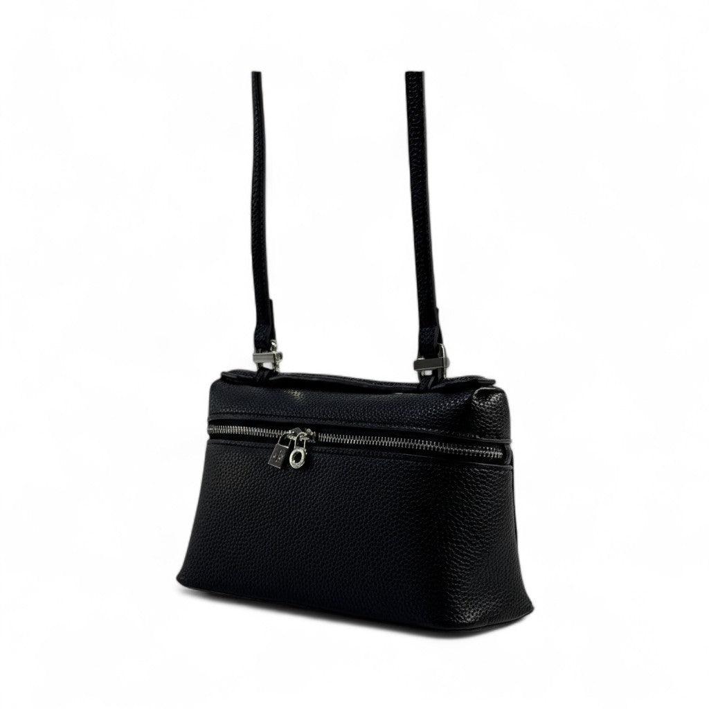 Loro Piana Black Leather Crossbody Bag 🖤✨ | Luxury Structured Shoulder Purse