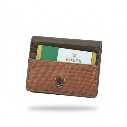Rolex Two-Tone Brown Card Holder – Classic Luxury Statement 👑🤎